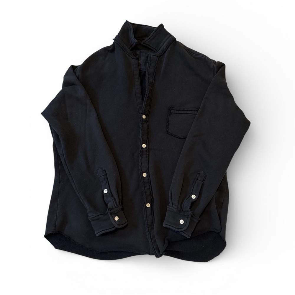 Frank & Eileen Women’s Relaxed oversized Button Up Shirt Black Size Small